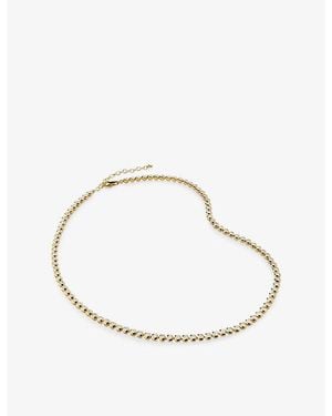 Monica Vinader Diamond Essential Tennis 18Ct-Plated Vermeil Sterling- And 0.59Ct Lab-Grown Diamond Necklace - Metallic