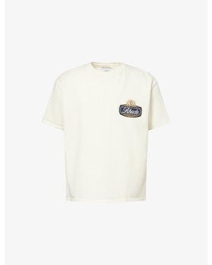 Rhude Racing Crest Printed Cotton T-Shirt - White