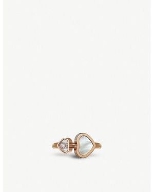 Chopard Happy Hearts 18c Rose-gold And Mother-of-pearl Ring - White