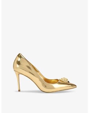 Kurt Geiger Belgravia Eagle Heeled Leather Courts - Metallic