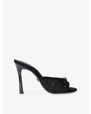 Carvela Kurt Geiger Isabella Lace Heeled Woven Mules - Black