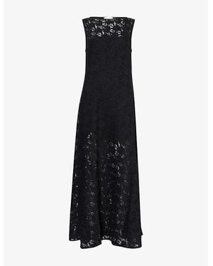Dissh Loula Lace-Embroidery Stretch-Woven Midi Dress - Black