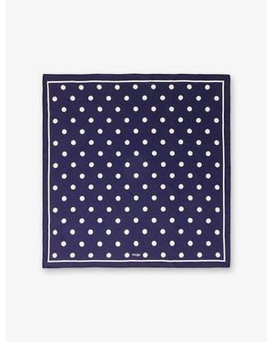 Maje Polka Dot-Pattern Silk Bandana Scarf - Blue