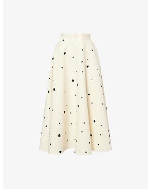 Camilla & Marc Ponza Textured-Pattern Woven Midi Skirt - Natural