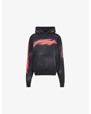 HELLSTAR Graphic-Print Relaxed-Fit Cotton-Jersey Hoody - Black