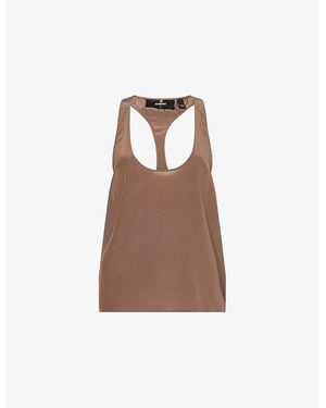 Represent Mirage Scoop-Neck Silk Vest - Brown