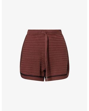 Varley Morden Cotton-Knit Shorts - Red