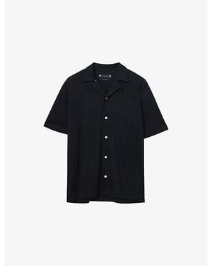AllSaints Robson Notched-Collar Cotton Shirt - Blue