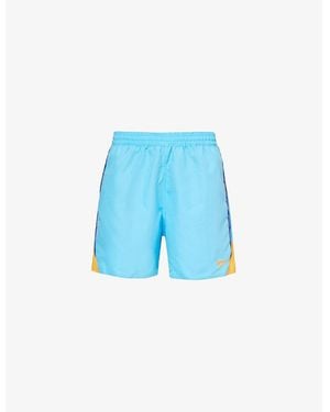 Speedo Picton Logo-Embroidered Relaxed-Fit Recycled-Polyester Swim Shorts - Blue