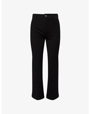 PAIGE Nixie Straight-Leg Stretch-Woven Trousers - Black