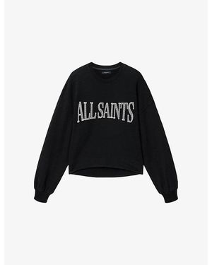 AllSaints Lila Branded Cotton-Jersey Sweatshirt - Black