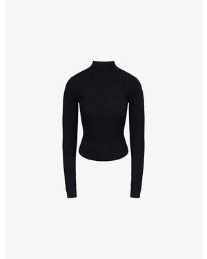 Victoria Beckham Georgia Ribbed-Knit Wool Jumper - Black