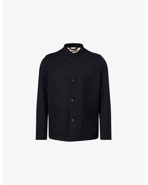 dunhill Stand-Collar Single-Breasted Wool-Cashmere Blend Jacket - Blue