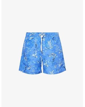 Polo Ralph Lauren Traveler Logo-Embroidery Swim Trunks - Blue