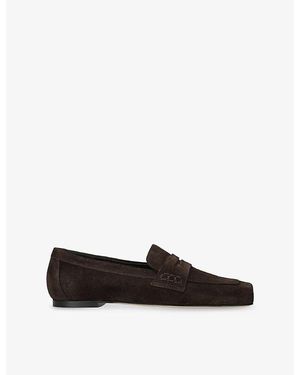 Aeyde Lana Suede Loafers - Black