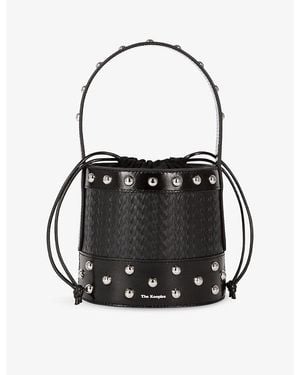 The Kooples Stud-Embellished Leather Bucket Bag - Black