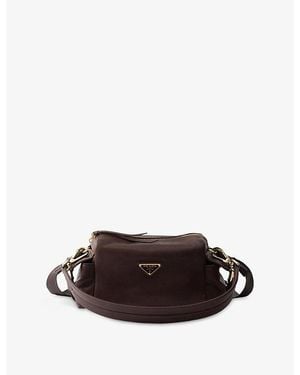 Prada Sienna Explore Leather Cross-Body Bag - Brown
