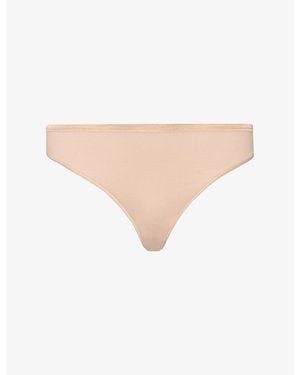Hanro Seamless Stretch-cotton Thong - Brown