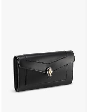 BVLGARI Serpenti Forever Large Leather Wallet - Black