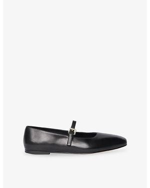 Whistles Mary-Jane Leather Ballet Flats - Black