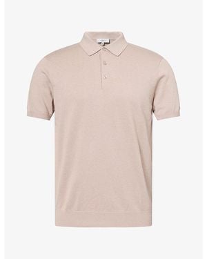 Arne Ribbed-Trim Cotton Polo Shirt - Pink