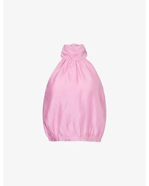 Never Fully Dressed Billie Halter-Neck Woven Top - Pink