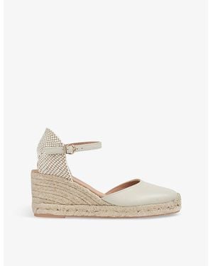 LK Bennett Marissa Wedge-Heel Leather Espadrilles - White