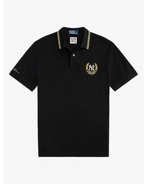 Polo Ralph Lauren Yankees Crest-Embroidered Cotton-Piqué Polo Shirt - Black