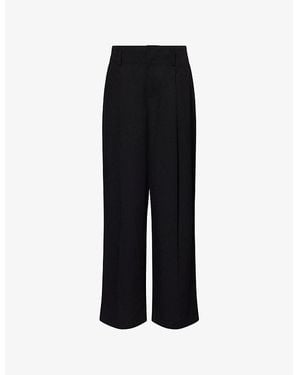 Vince Tailored Pleated Woven Pants - Black