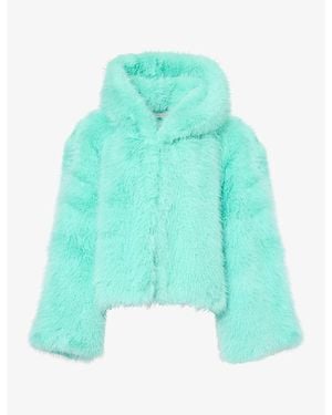 Jaded London Mara Oversized Faux-Fur Jacket - Blue