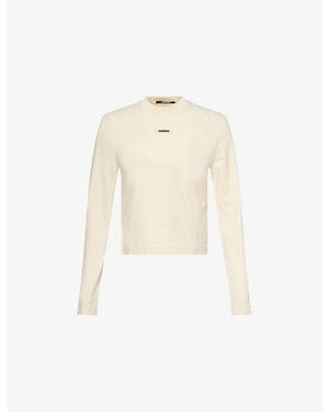 Jacquemus Le T-Shirt Long-Sleeve Cotton-Jersey T-Shirt - White
