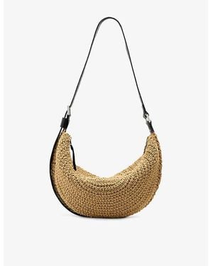 AllSaints Half Moon Woven Shoulder Bag - Natural