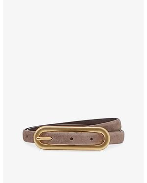 Reiss Chaya Suede Buckle Belt - Grey