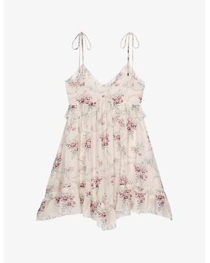 The Kooples Floral-Print V-Neck Woven Mini Dress - Multicolor
