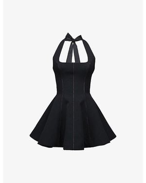 House Of Cb Loulette Halterneck Stretch-Crepe Mini Dress - Black