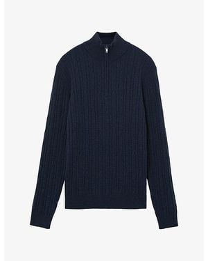 Reiss Howard Cable-Knit Cashmere Jumper - Blue