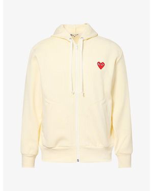 COMME DES GARÇONS PLAY Heart-Appliquéd Jersey Hoody - Natural