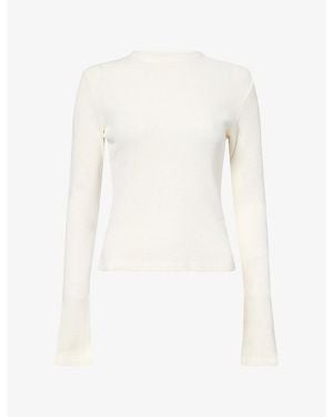 Citizens of Humanity Pilar Waffle Crewneck Cotton-Jersey Top - White