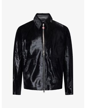 CASABLANCA Pony Hair Leather Jacket - Black