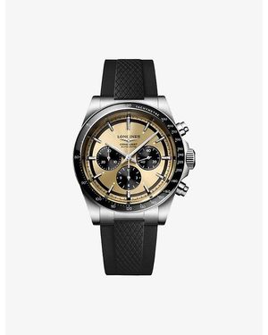 Longines L3.835.4.32.9 Conquest Chronograph Stainless-Steel Automatic Watch - Black