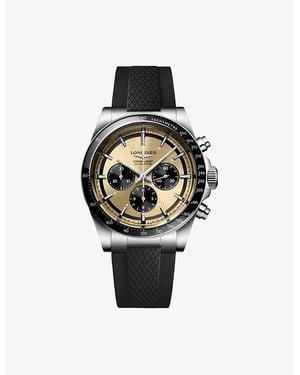 Longines L3.835.4.32.9 Conquest Chronograph Stainless-Steel Automatic Watch - Black