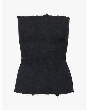 Marc Le Bihan Bustier Stretch-Knit Top - Blue
