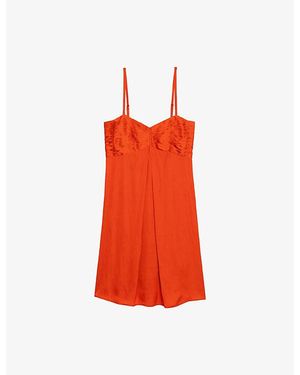 Zadig & Voltaire Rippies Pleated Satin Slipdress - Red