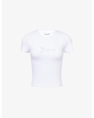 Juicy Couture Esme Fitted Stretch-Woven T-Shirt - White