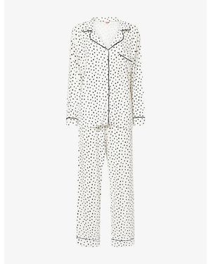 Eberjey Gisele Printed Stretch-Woven Pyjama Set - White