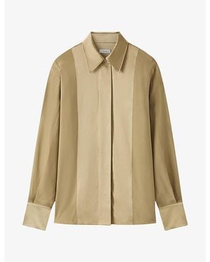 JOSEPH Childs Panelled Relaxed-Fit Silk Blouse - Natural
