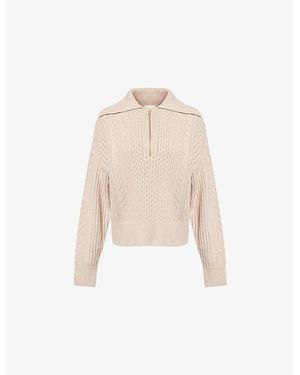 Varley Camello Cable Half-Zip 2.0 Knit Jumper - Natural