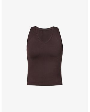 Sweaty Betty Athlete Crop V-Neck Stretch-Woven Vest - Purple