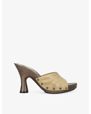 Burberry Potter Leather Heeled Mules - Metallic