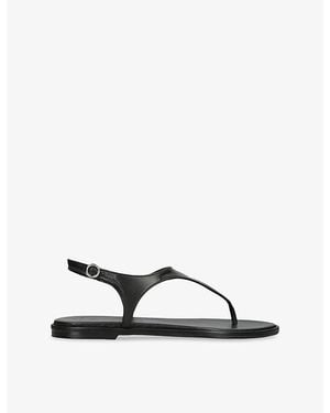 Aeyde Raine Thong Leather Sandals - Black
